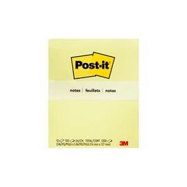 POST-IT Bloc repositionnable de 100 feuilles 102 x 152 mm jaune ligné 660