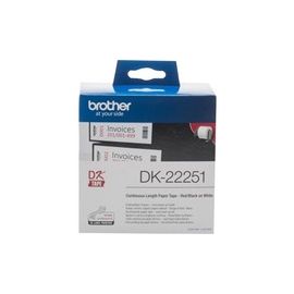 DK-22251 Red & Black on White Paper Roll