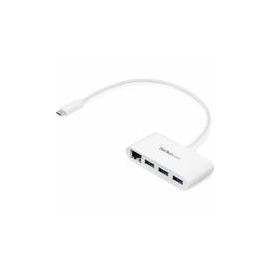 3 Port USB 3.0 Hub plus Gigabit Ethernet - USB-C - White - USB Hub with GbE - USB-C Hub - USB Type-C Hub - USB 3 Hub