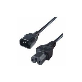 2M IEC Mains extension cable - IEC C14 Male to IEC C15 Female