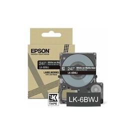 Epson LK-6BWJ White on Matte Black Tape Cartridge 24mm - C53S672084