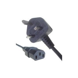 10M UK Male (BS1363) to IEC C13 female mains power cable