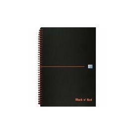 Black n Red Book Wirebound Ruled and Perforated 90gsm 140pp A5 Matt Black Ref 100080154 [Pack 5]