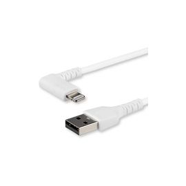 1M / 3.3Ft Angled Lightning To Usb Cable - Heavy Duty Mfi Certified Lightning Cable - White - Usb To Lightning (Rusbltmm1Mwr)