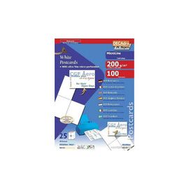 DECAdry Postcards 200gsm Microperforated 4 per A4 Sheet 148.5x105mm Ref OCB3325 [Pack 100 Cards]