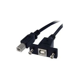 3 ft Panel Mount USB Cable B to B - F/M