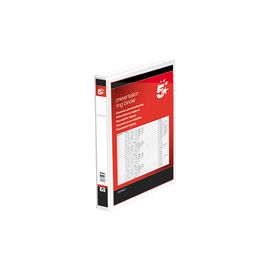 5 Star Presentation Ring Binder PVC 4 D-Ring 38mm Size A4 White [Pack 10]