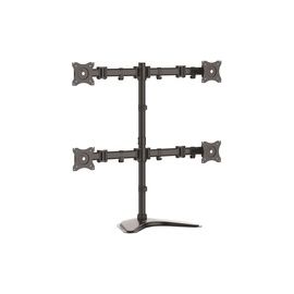Quad Monitor Stand - Heavy Duty Steel - Adjustable 4 Monitor Stand - For VESA Mount Monitors up to 27in (17.6 lb/8 kg) - Height Adjustable