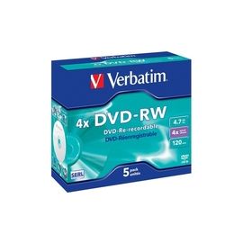 VERBATIM Pack de 5 DVD-RW 4x 4.7 go 43285 + redevance