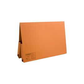 Guildhall Legal Wallet Double Pocket Manilla 315gsm 2x35mm Foolscap Orange Ref 214-ORGZ [Pack 25]
