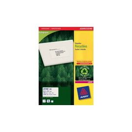 AVERY BoÃ®te de 1400 étiquettes adresse laser recyclées blanc 99.1X38.1 LR7163-100