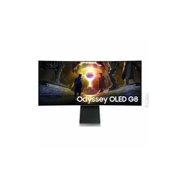 Samsung Odyssey OLED G8 S34DG850SU - G85SD Series - OLED monitor - Smart - gaming - curved - 34" - 3440 x 1440 UWQHD @ 175 Hz - 250 cd/m - 1000000:1 - HDR10+ Gaming, HDR10+, HDR10 - 0.03 ms - 2xHDMI, DisplayPort - speakers - silver
