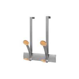 Coat Rack Metallic Alba Double Over-Door Hanging 2-Peg 367X300X109Mm Metal 595G