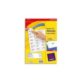 AVERY Boite de 2000 etiquettes adresses laser 99.1x67.7 blanches L7165X-250