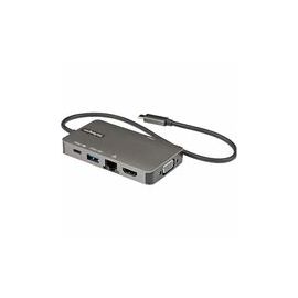 USB-C Multiport Adapter, USB C to 4K HDMI or VGA, USB Type-C Mini Dock, 100W PD Passthrough, 3x USB 3.0, GbE, 12" Long Cable