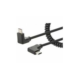 USB-C TO USB-C CABLE CURLY 1M- MALE/MALE BLACK USB 2.0