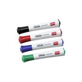 Nobo Glide Dry Wipe Marker Assorted Pack of 4 1902096