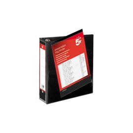 5 Star Presentation Ring Binder PVC 4 D-Ring 65mm Size A4 Black [Pack 10]