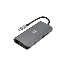 Expand your laptop's connection port with this USB Type-C multiport docking station. It has an HDMI port for transmitting 4K content to your external monitor and can also charge other devices. This USB Type-C multi-port docking station also has a Type-A o