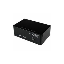 2 Port DVI VGA Dual Monitor KVM Switch USB & Audio