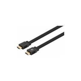 HDMI CABLE ETHERN 0.5M 4K/60HZ -FLAT MALE/MALE BLACK POLY