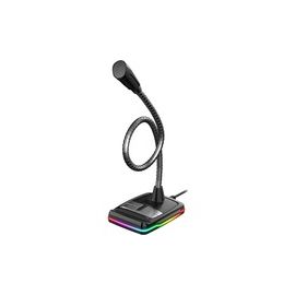 GAMING USB MICROPHONE W/STAND -ADJUSTABLE CONTROL PANEL