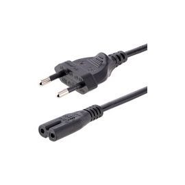 2m (6ft) Laptop Power Cord, EU Plug to C7, 2.5A 250V, 18AWG, Laptop Replacement Cord, Laptop Charger Cable, Europlug
