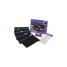 Snopake HangGlider Suspension Files Polypropylene with Tabs Foolscap Assorted Ref 10279 [Pack 25]
