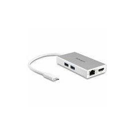 USB-C Multiport Adapter for Laptops - Power Delivery - 4K HDMI - GbE - USB 3.0 - Silver & White - Portable USB-C Adapter