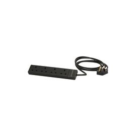 Lindy Power Strip - UK Mains 4 Way Gang Socket. Black. 2m