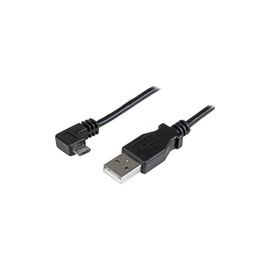 2m 6 ft Right Angle Micro-USB Charge and Sync Cable M/M - USB 2.0 A to Micro USB - 24 AWG