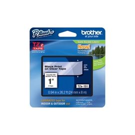Lettering Tape, 1" Size, Black/Clear
