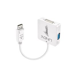 LINDY DisplayPort 1.2 an HDMI 4K30/DVI/VGA Adapter DisplayPort Stecker / 3x Buchse