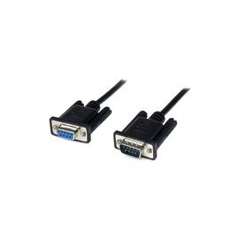 1m Black DB9 RS232 Serial Null Modem Cable F/M