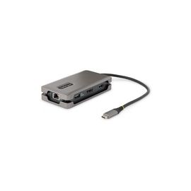 USB-C to HDMI/DisplayPort multiport adapter supports single-monitor 4K 60Hz video with HDMI 2.0b HDR10 or DisplayPort 1.4 - Thoughtful hideaway tethered design prevents cable clutter  Attached 1ft/32cm USB-C host cable - 3-Port USB 3.2 10Gbps hub  GbE (
