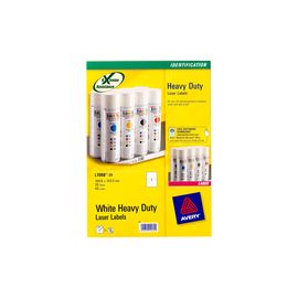 Avery Laser Label Heavy Duty 2 per Sheet Pack of 20 White L7068-20