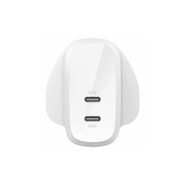 DUAL 30W USB-C WALL CHARGER PD 60W WHT
