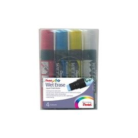 PENTEL JUMBO CHALK MARKERS PK4 ASST