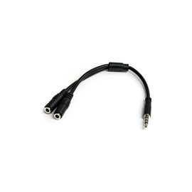3.5mm 4 Pin to 2x 3 Pin 3.5mm Headset Adapter - M/F