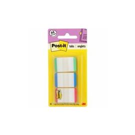 Dispenser File Tabs, 1" , 66/PK, AST Primary Color Bars