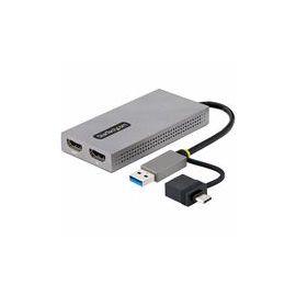 USB TO DUAL HDMI ADAPTER USB-A OR C 1X4K 30HZ 1X1080P
