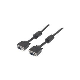 MANHATTAN SVGA Monitorkabel HD15 Stecker auf HD15 Stecker mit Ferritkernen schwarz 3 m im Polybag