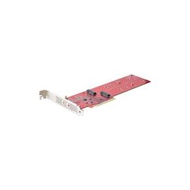 Dual M.2 PCIe SSD Adapter Card, x8 / x16 Dual NVMe or AHCI M.2 SSD to PCI Express 4.0, Up to 7.8GBps/Drive, For 2242/2260/2280/22110mm PCIe M-Key M2 SSDs, Bifurcation Required - PC/Linux Compatible