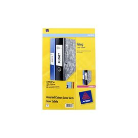 Avery Lever Arch File Spine Label Assorted 4 per Sheet Pack of 20 L7171A-20