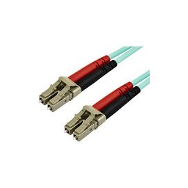 15m OM3 LC to LC Multimode Duplex Fiber Optic Patch Cable - Aqua - 50/125 - LSZH Fiber Optic Cable - 10Gb (A50FBLCLC15)