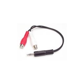 6 in. Stereo Headphone Jack 3.5mm Male to 2x RCA Female