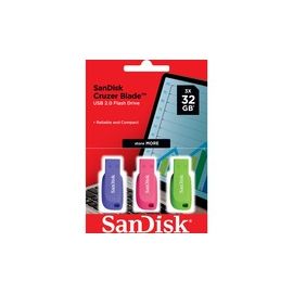 SANDISK CRUZER BLADE USB FLASH DRIVE 3-PACK - 32GB