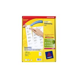 Avery Jam-Free Laser Address Label 18TV 63.5x46.6mm 18 per Sheet Pack of 500 White L7161-500 (FSC)