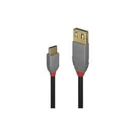 LINDY 0,15m USB 2.0 Typ C an A Adapterkabel Anthra Line