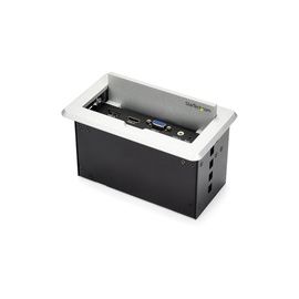 Conference Table Connectivity Box for A/V - USB Charging - LAN - HDMI / VGA / DisplayPort Inputs - HDMI Output - 4K